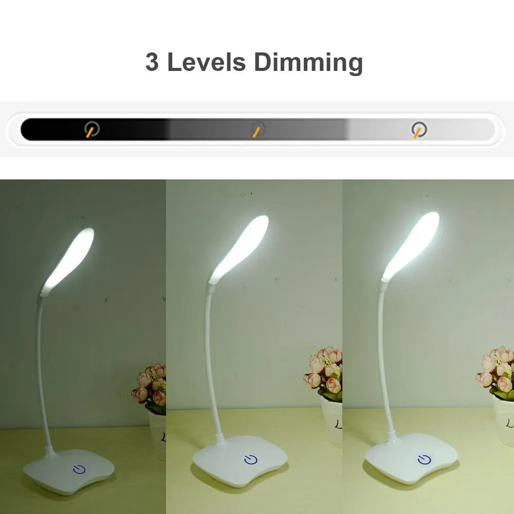 LED Desktop Desk Lamp USB Rechargeable