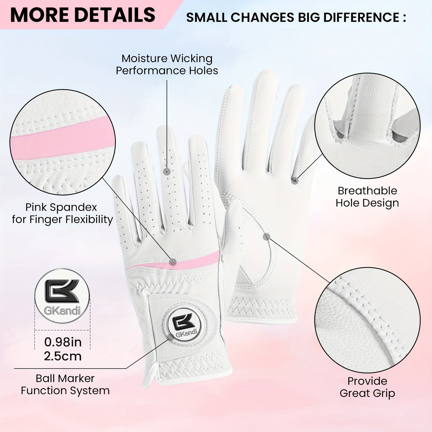 Women's Golf Gloves with a Ball Marker