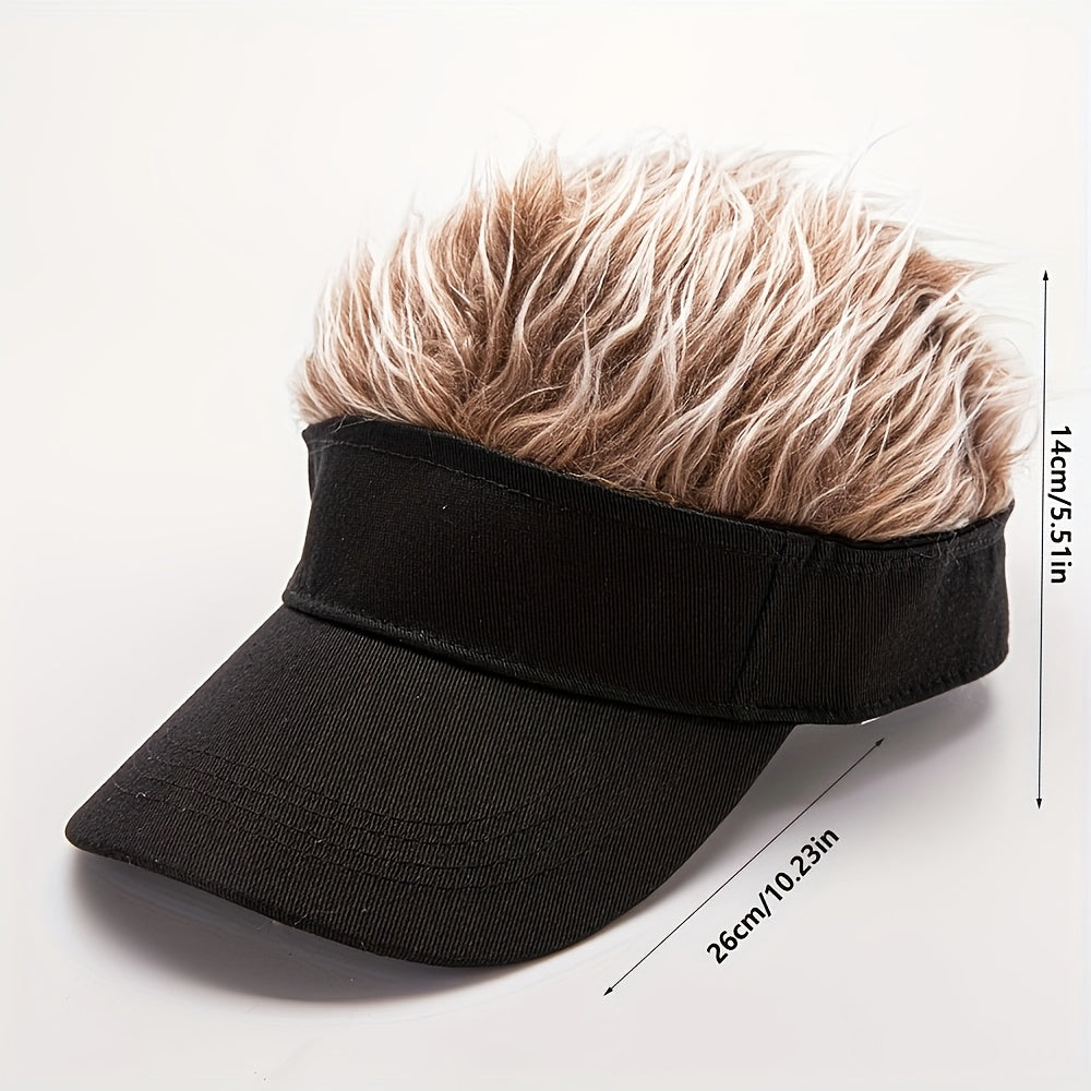 black cotton sports visor cap side view