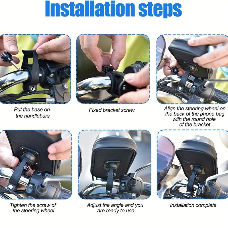 Universal handlebar phone mount for motorcycle and bicycle use