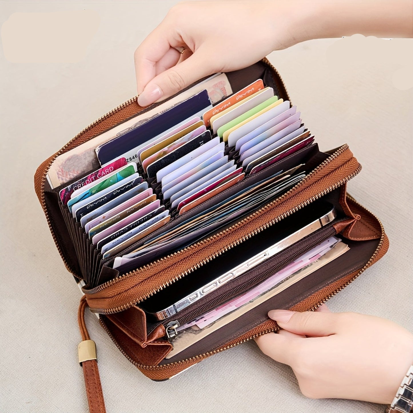 Retro Large Capacity Wallet with RFID Blocking