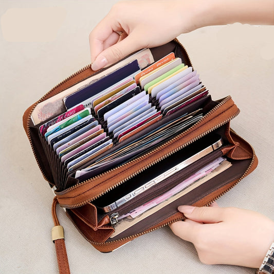 Retro Large Capacity Wallet with RFID Blocking