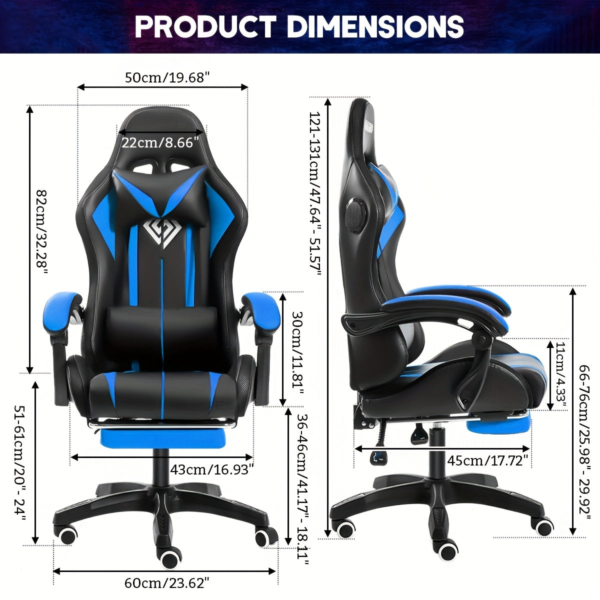 LED Gaming Chair With Wireless Speakers And Massage