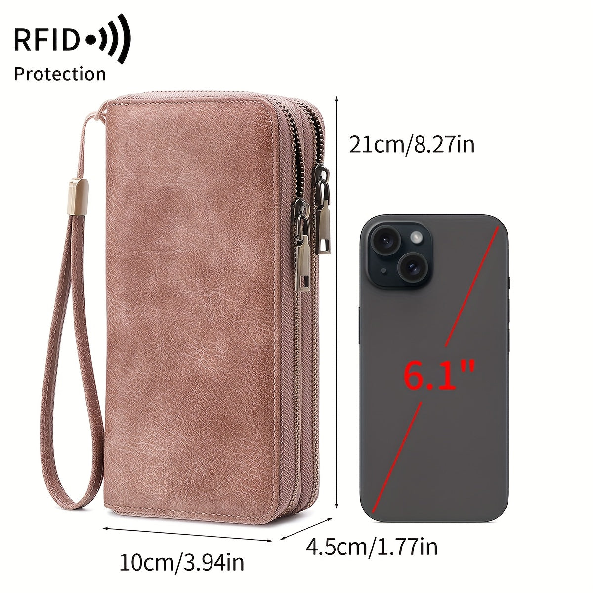 Retro Large Capacity Wallet with RFID Blocking