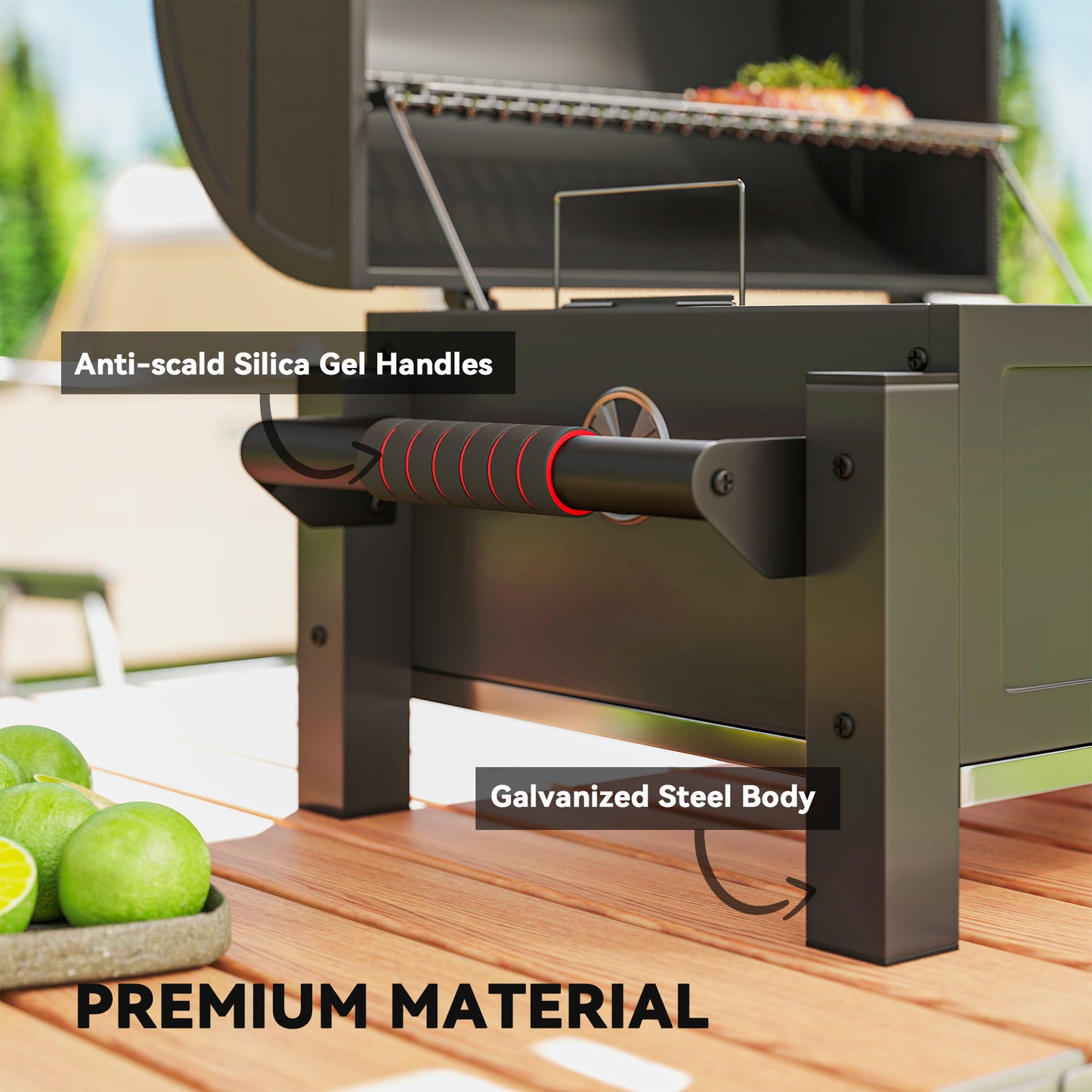 Charcoal Smoker with 235 sq.in. Cooking Area