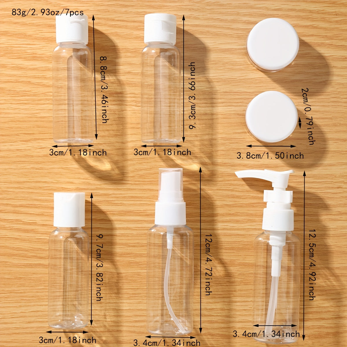 Travel-Sized Refillable Toiletry Bottles Kit