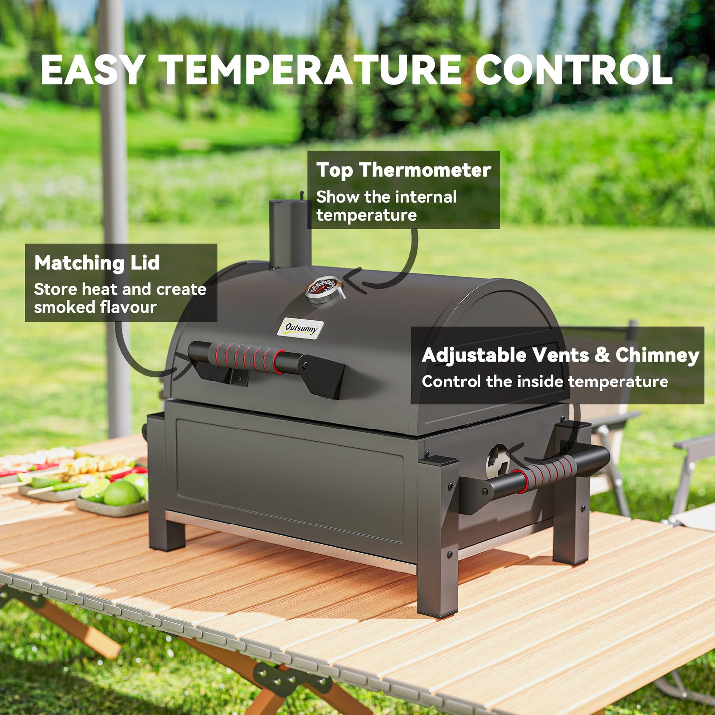 Charcoal Smoker with 235 sq.in. Cooking Area