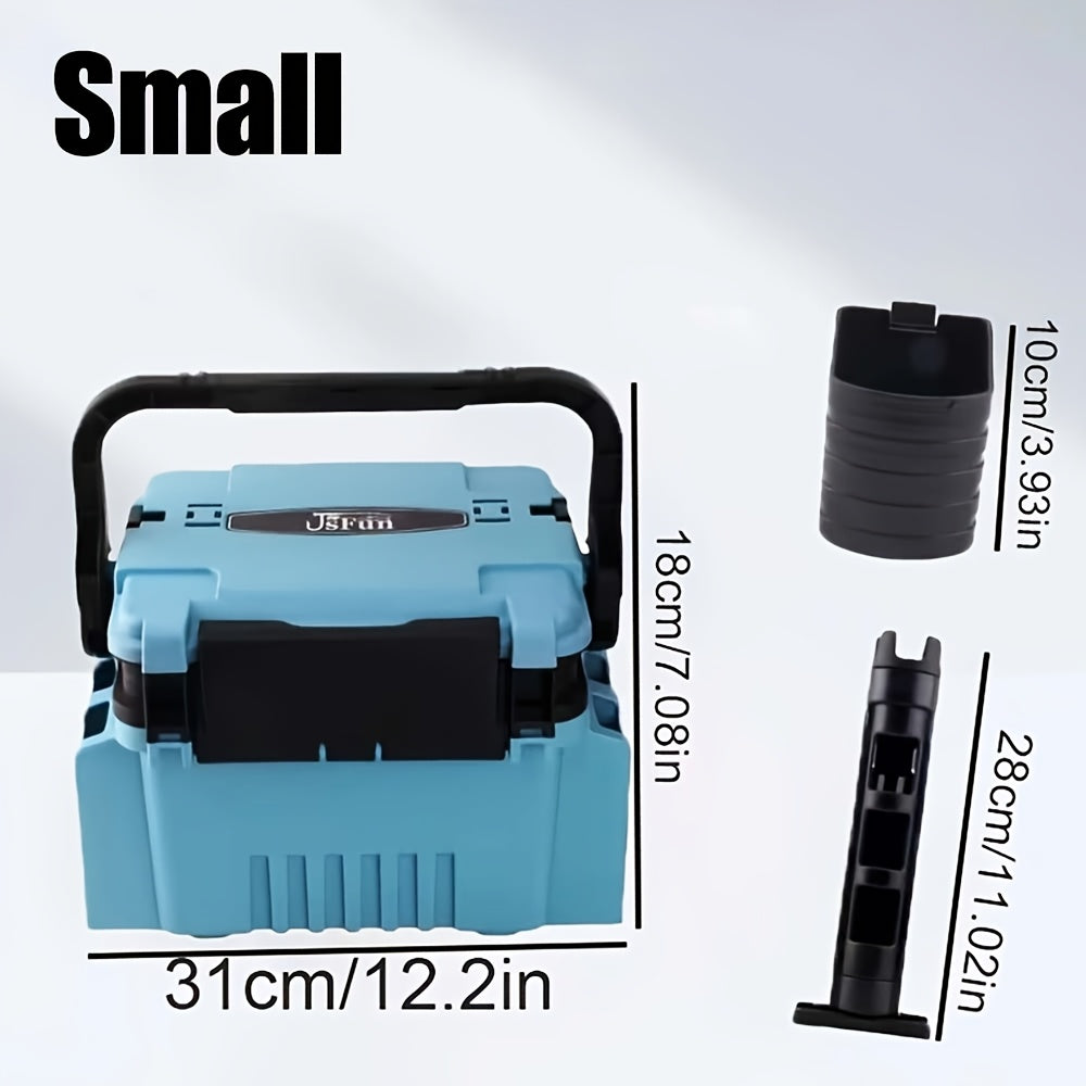 Fishing Tackle Box with Rod and Cup Holders