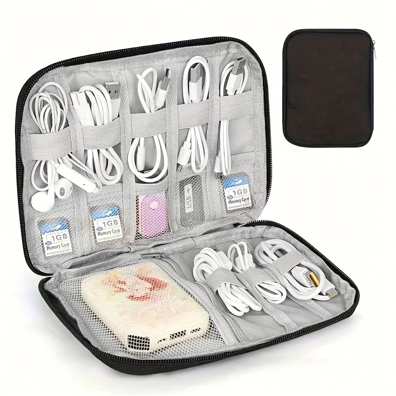 travel tech organizer case multiple compartments for electronic accessories