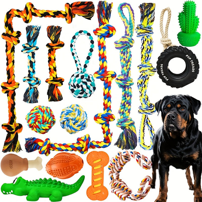 Large dog chew toy set for tough chewers