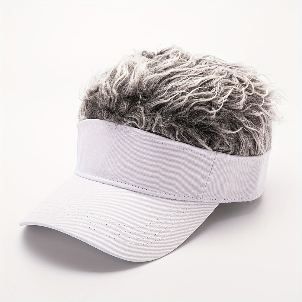 white cotton sun visor hat for men