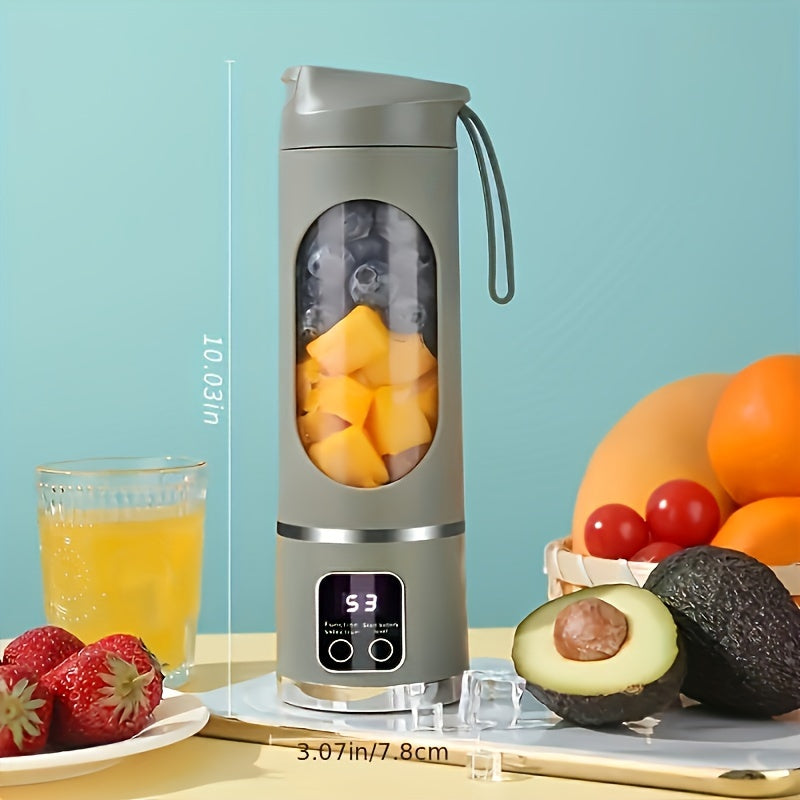 Travel size blender with fruit and juice ingredients