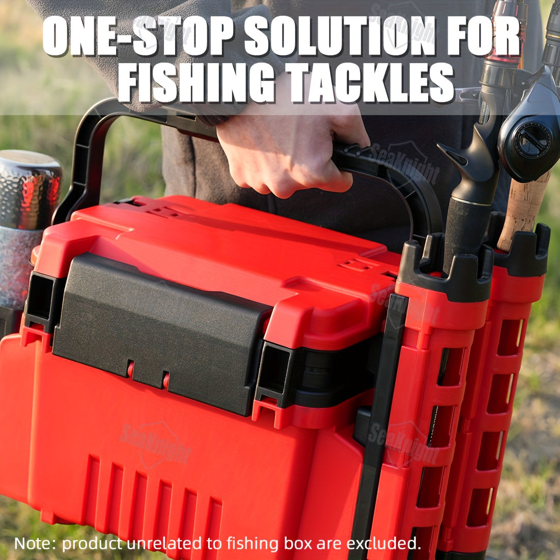 Fishing Tackle Box with Rod Holders