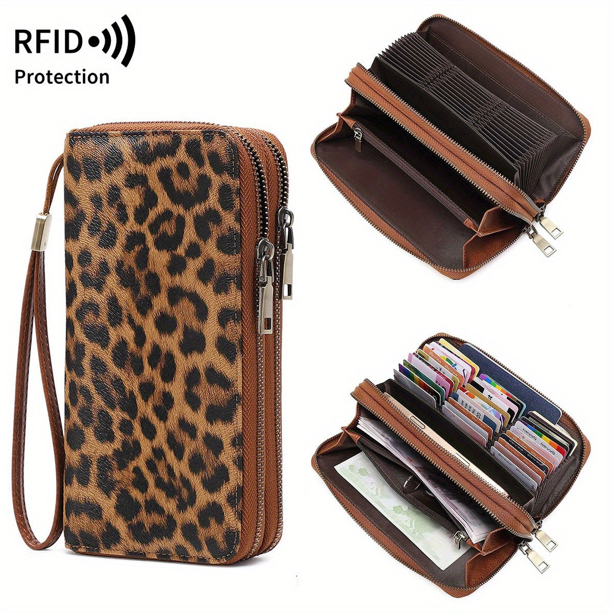 Retro Large Capacity Wallet with RFID Blocking