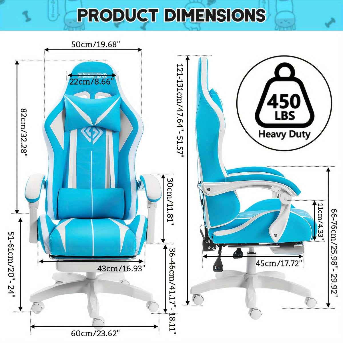 RGB Gaming Chair with LED Lights and Massage.