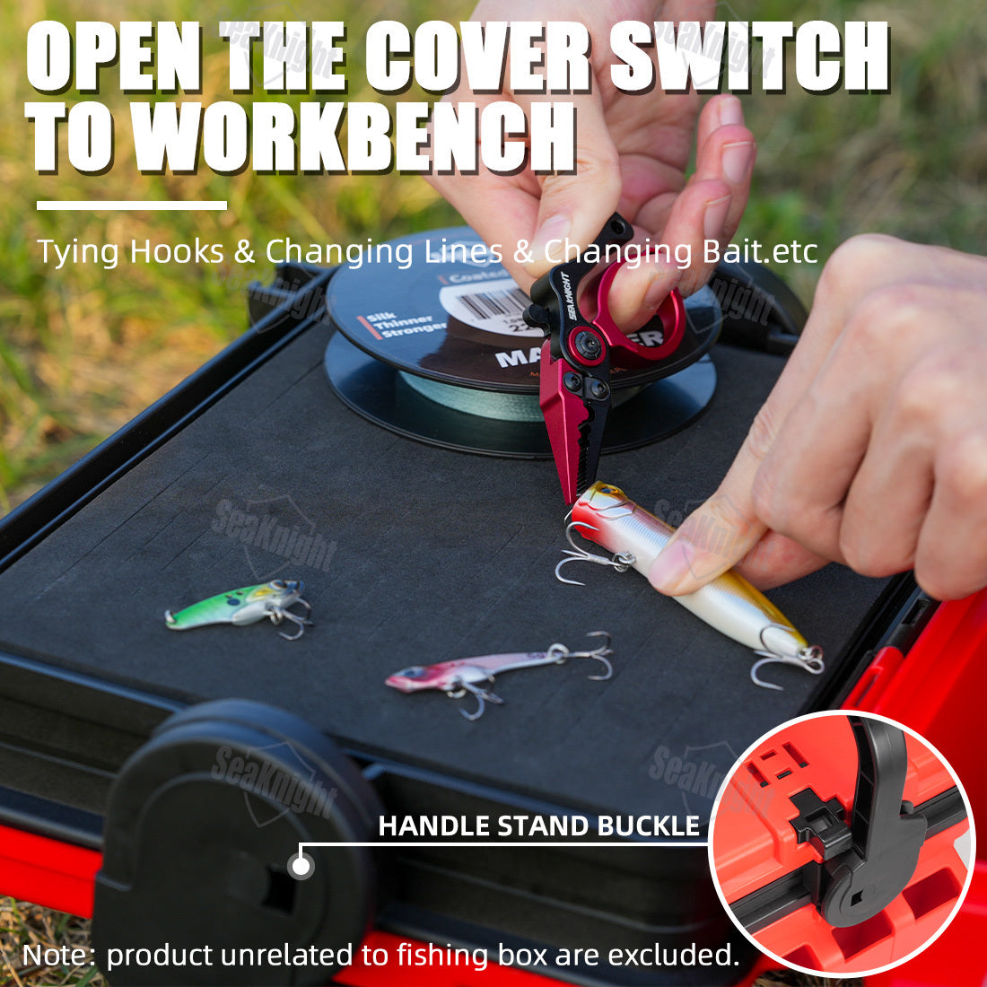 Fishing Tackle Box with Rod Holders