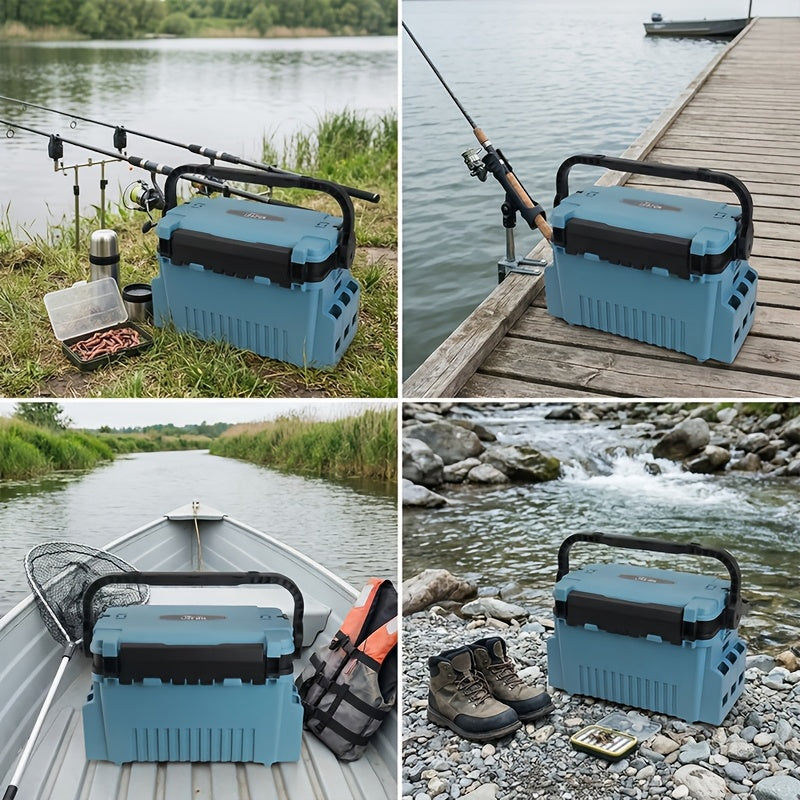 Fishing Tackle Box with Rod and Cup Holders