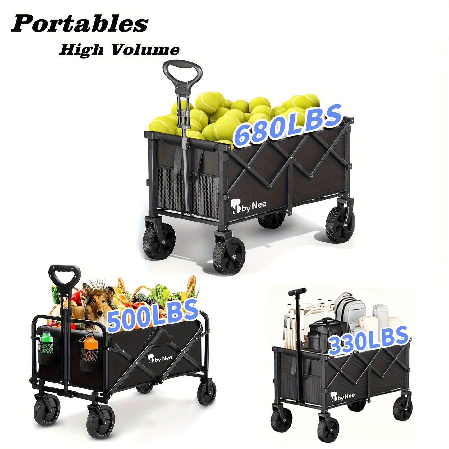 Foldable utility cart showing compact storage