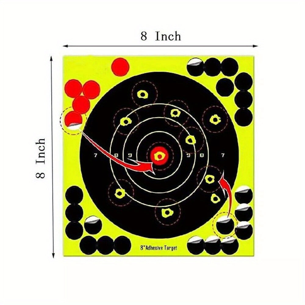 50-Pack 8-Inch High-Visibility Shooting Targets