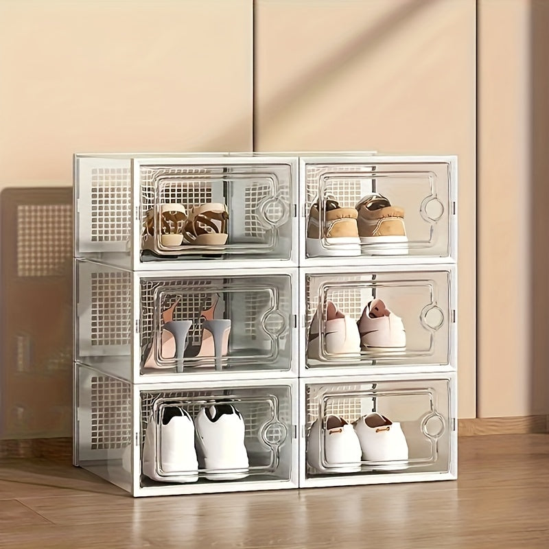Stackable Clear Shoe Storage Box with Lid