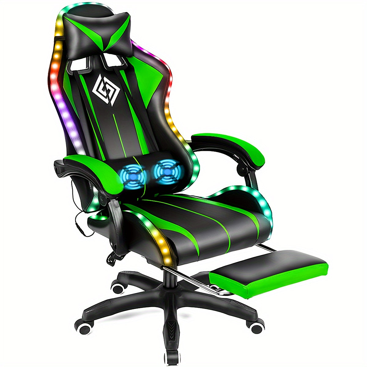 RGB Gaming Chair with LED Lights and Massage.