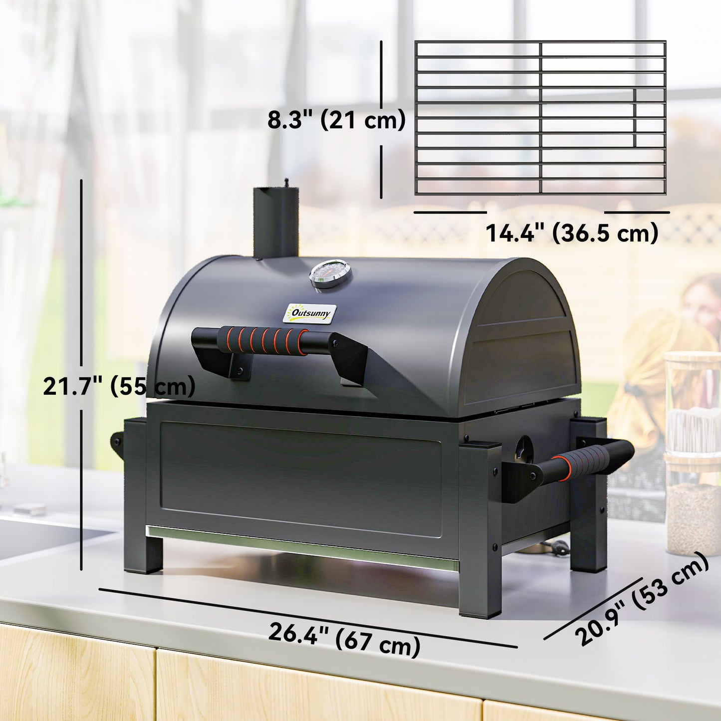 Charcoal Smoker with 235 sq.in. Cooking Area