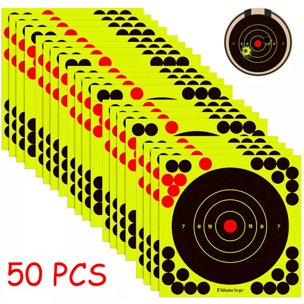 50-Pack 8-Inch High-Visibility Shooting Targets