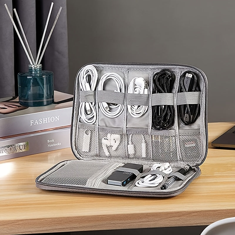 travel tech organizer case multiple compartments for electronic accessories