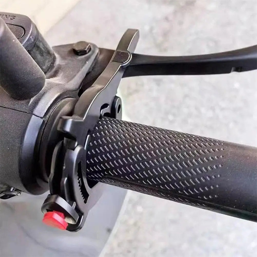 Motorcycle throttle cruise control grip assist installed on handlebar