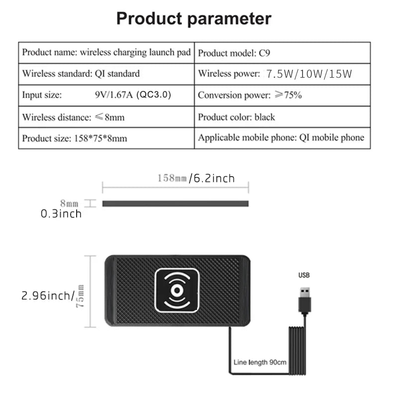 Wireless Car Charger Charging Pad
