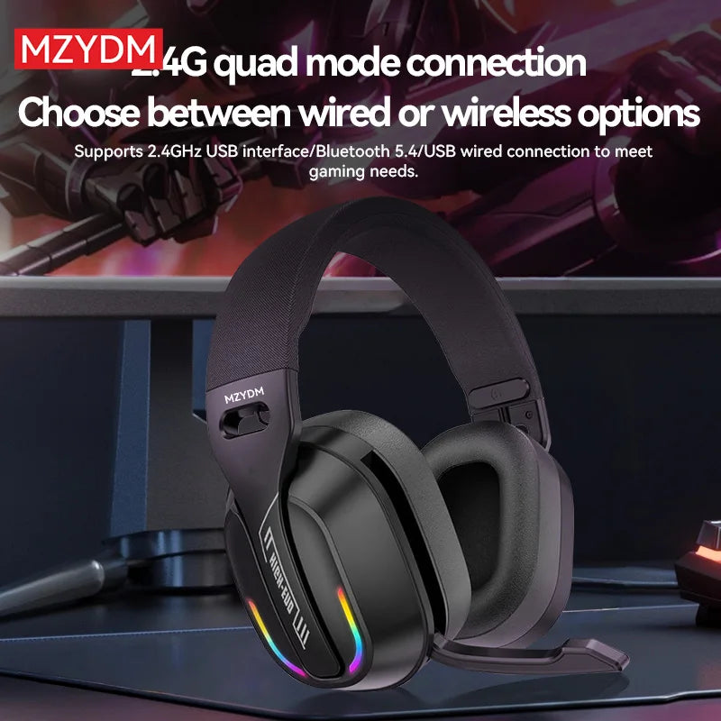 Wireless Gaming Headset: 2.4G/Wired/Bluetooth