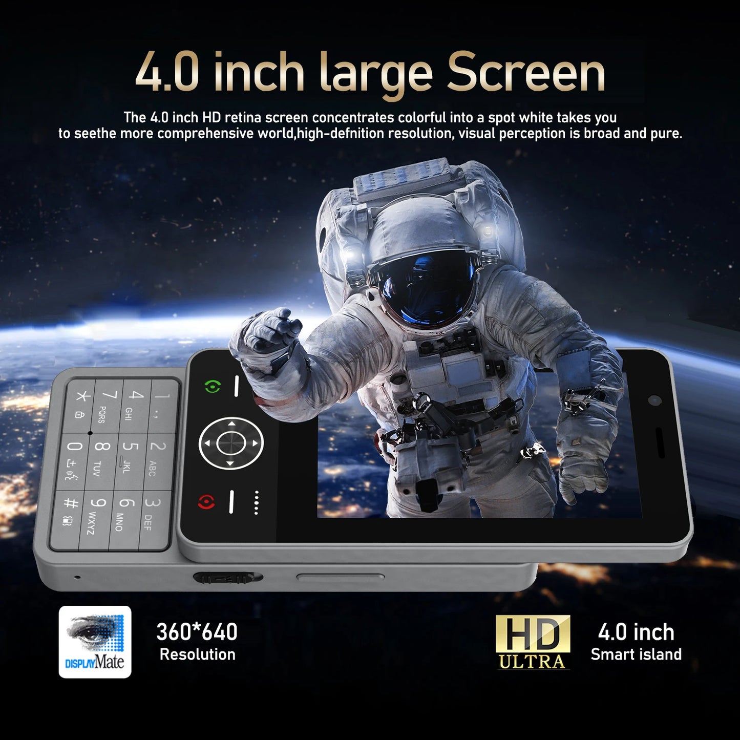 4.0 Inch Dual SIM Slider Phone with Keypad