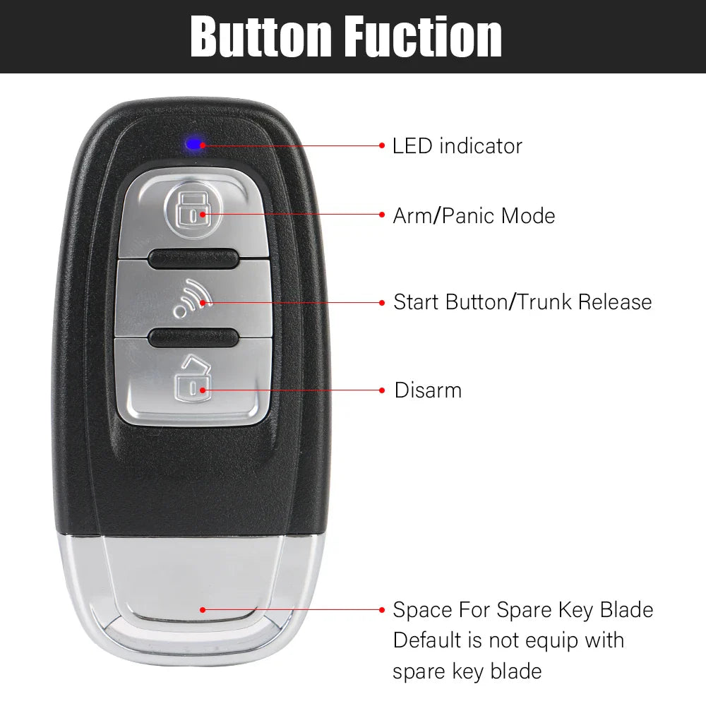 Keyless Entry System Remote Start Kit with Smartphone Control