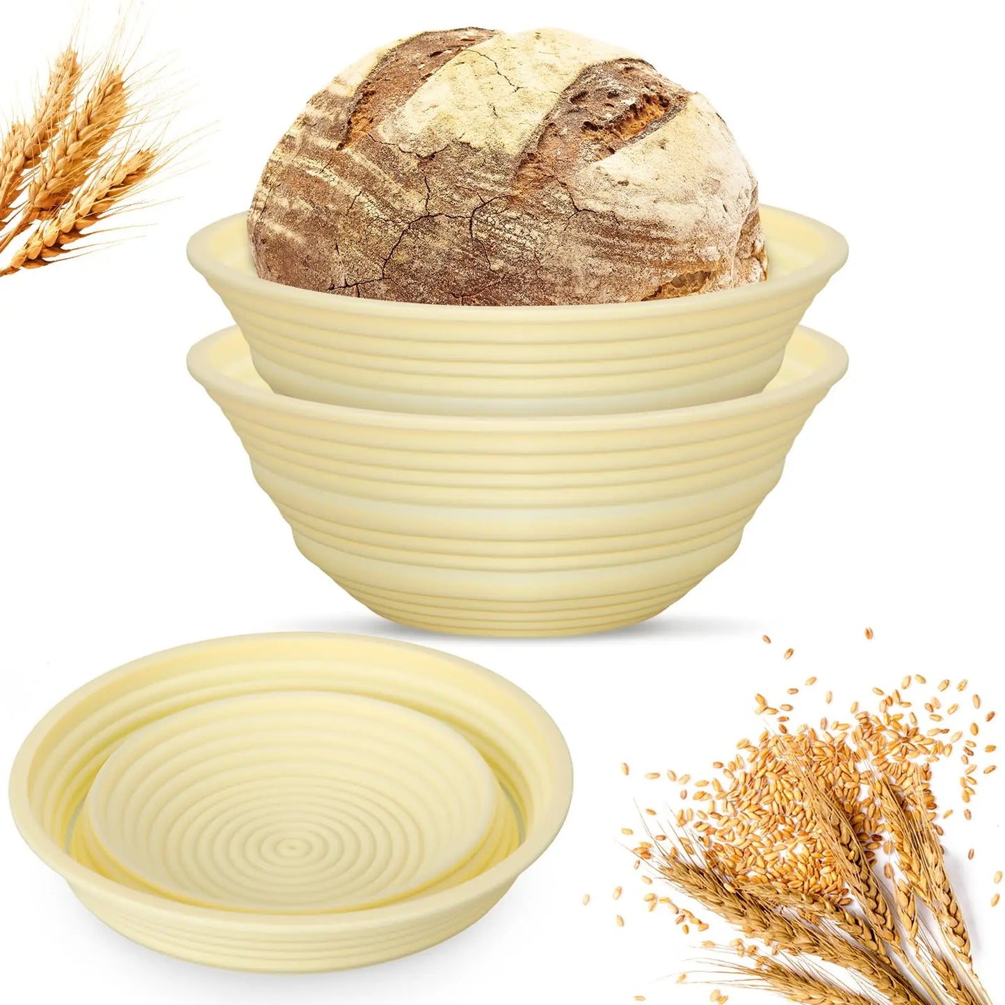 Foldable Silicone Sourdough Bread Proofing Baskets