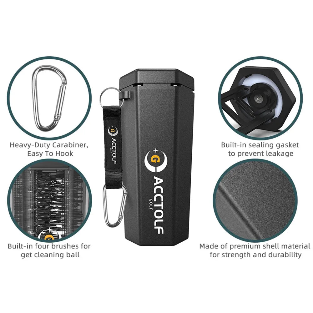 Portable Golf Ball Washer With Towel - for Cleaner Shots