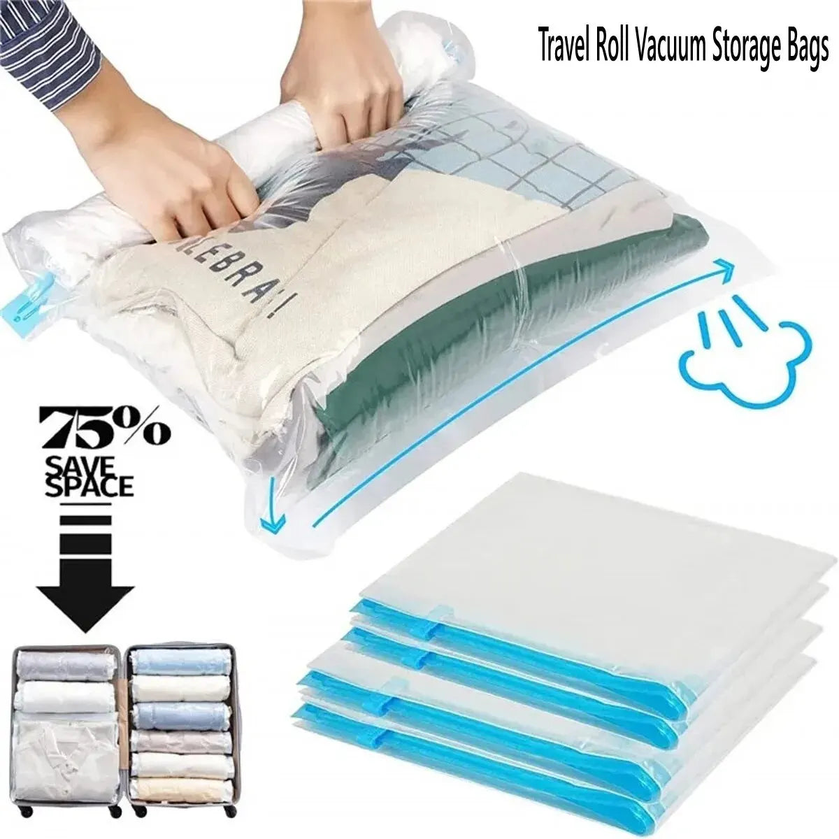 Roll Up Travel Space Saver Storage Bags - Cruise Ship Essentials