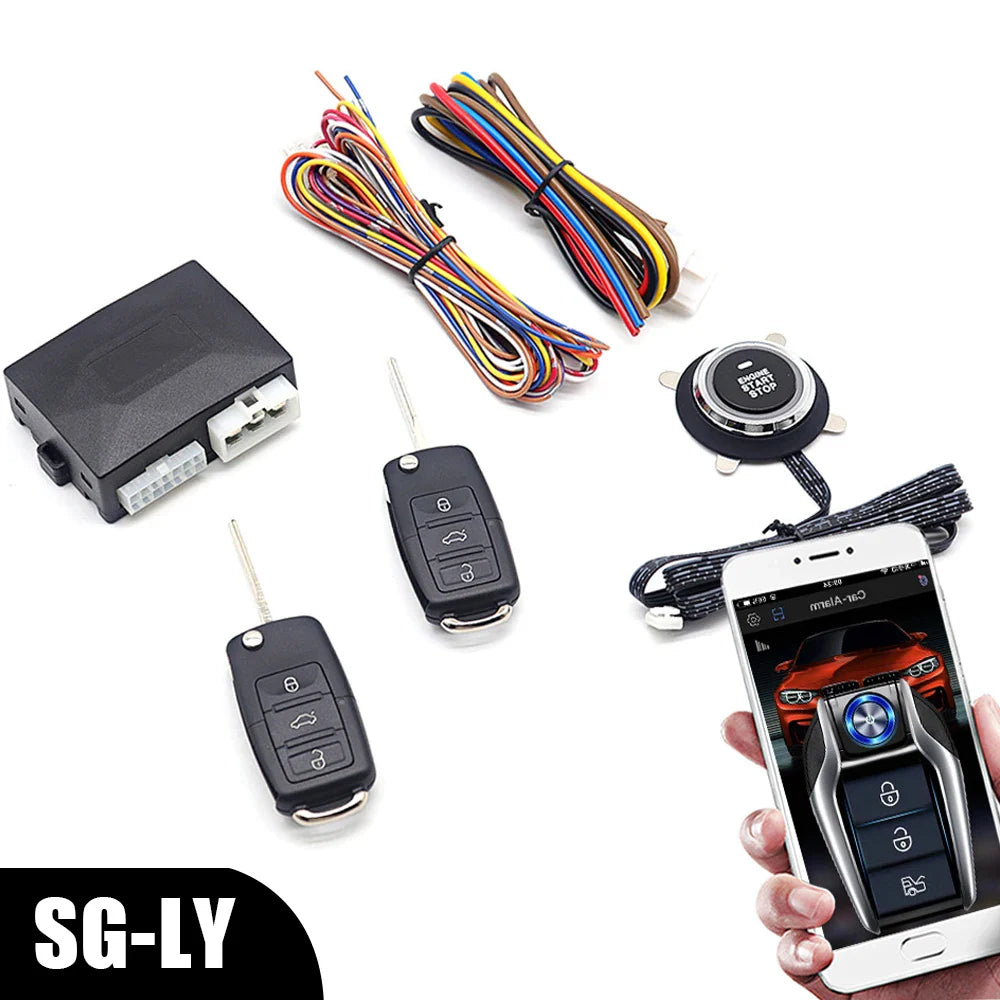 Keyless Entry System Remote Start Kit with Smartphone Control