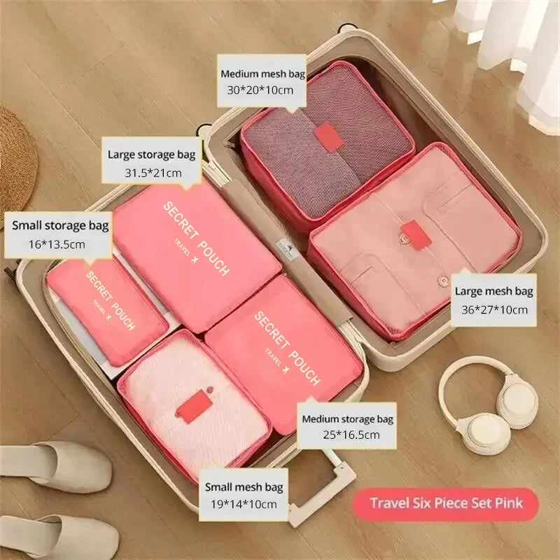 6pcs Travel  Packing Cube Bag