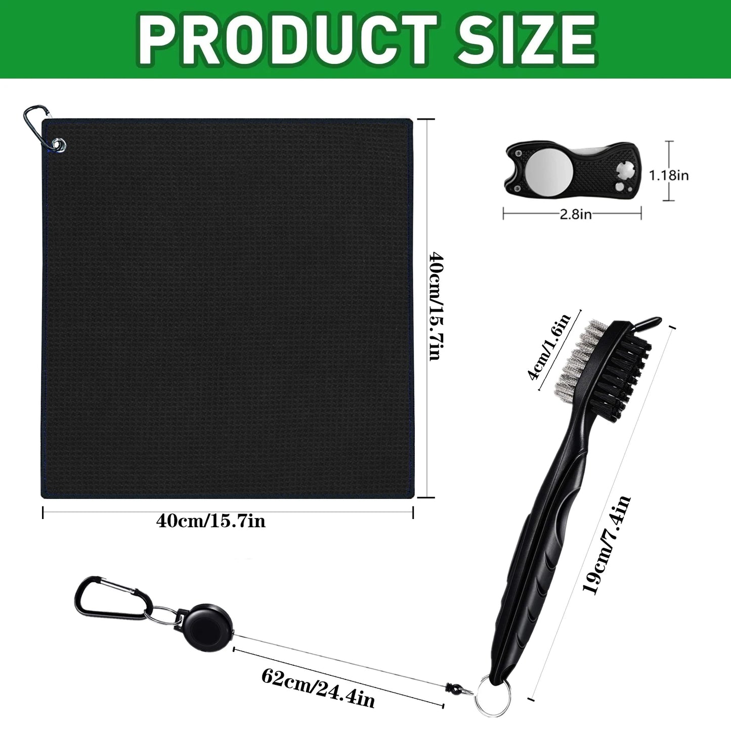 Golf Club Brush and Towel Cleaner Kit