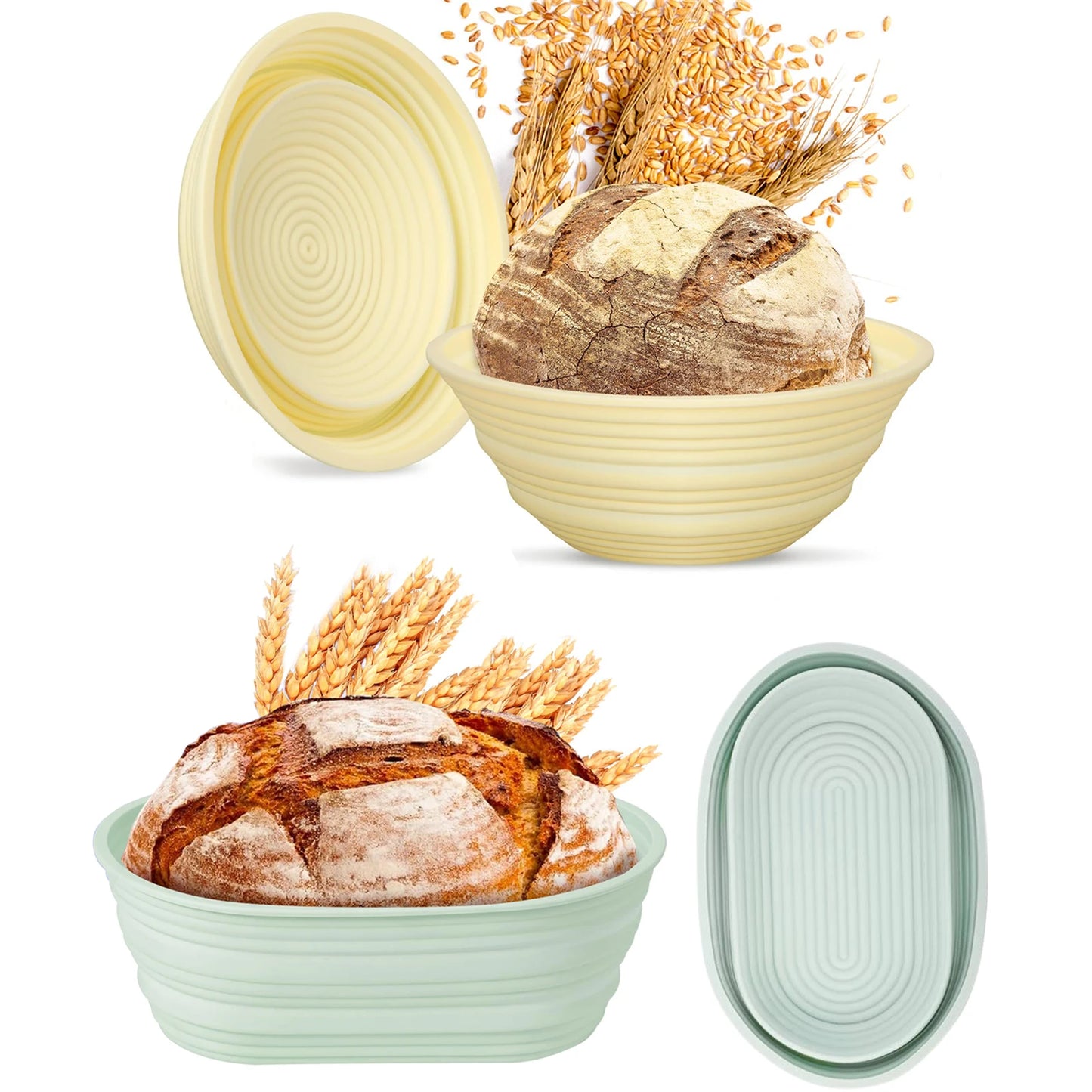 Foldable Silicone Sourdough Bread Proofing Baskets
