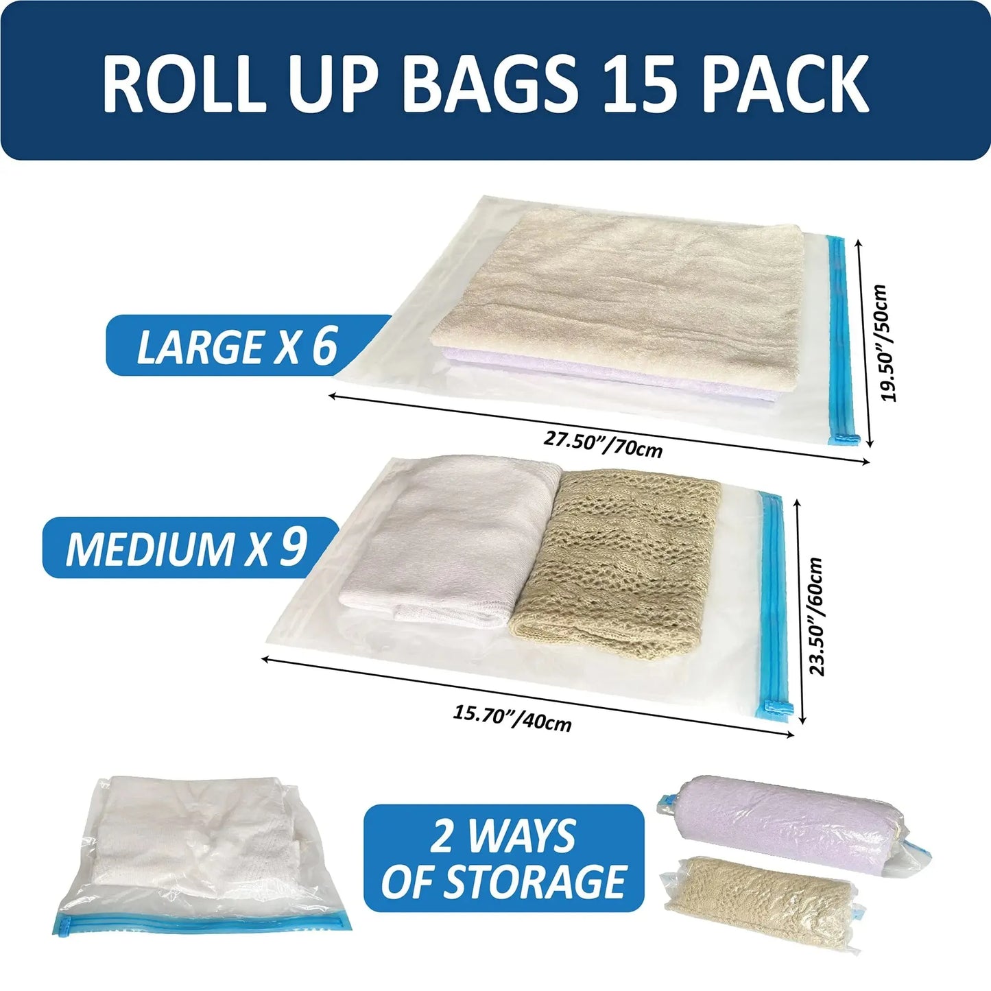 Roll Up Travel Space Saver Storage Bags - Cruise Ship Essentials