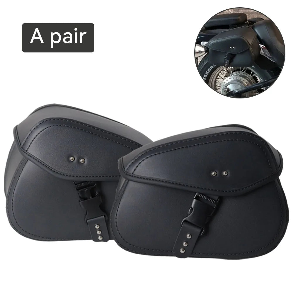 Side-mounted motorcycle saddlebags for everyday riding