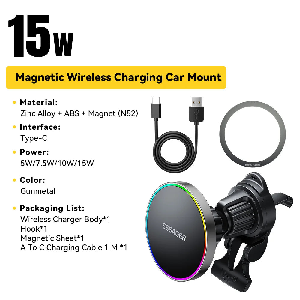 Magnetic Car Phone Holder Wireless Charger