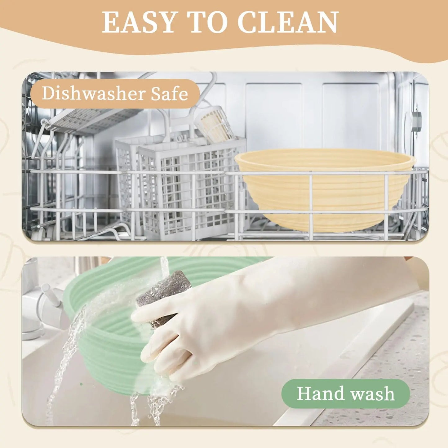 Foldable Silicone Sourdough Bread Proofing Baskets