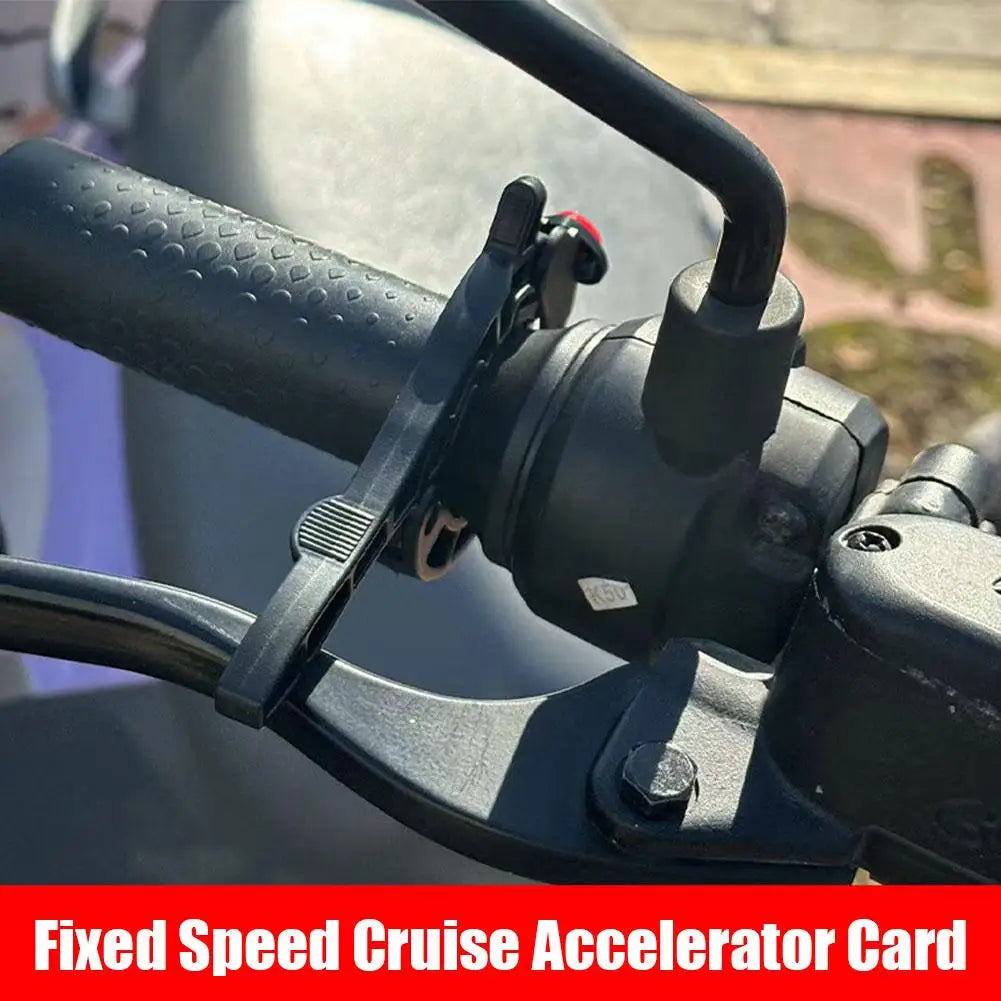 Close-up of throttle grip assist reducing wrist strain while riding