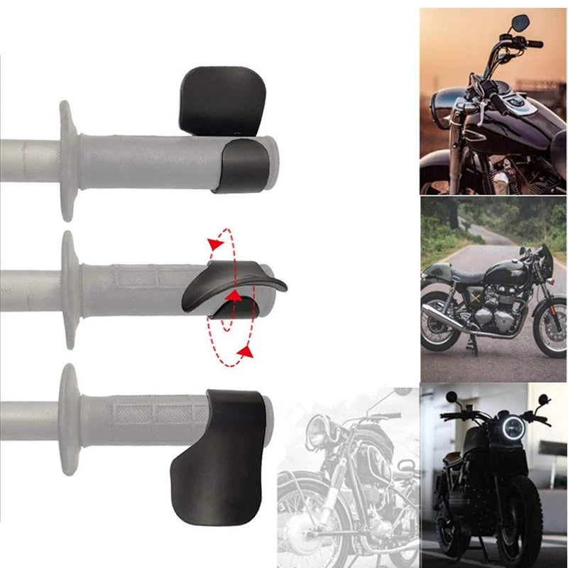 Universal motorcycle throttle assist showing low-profile design