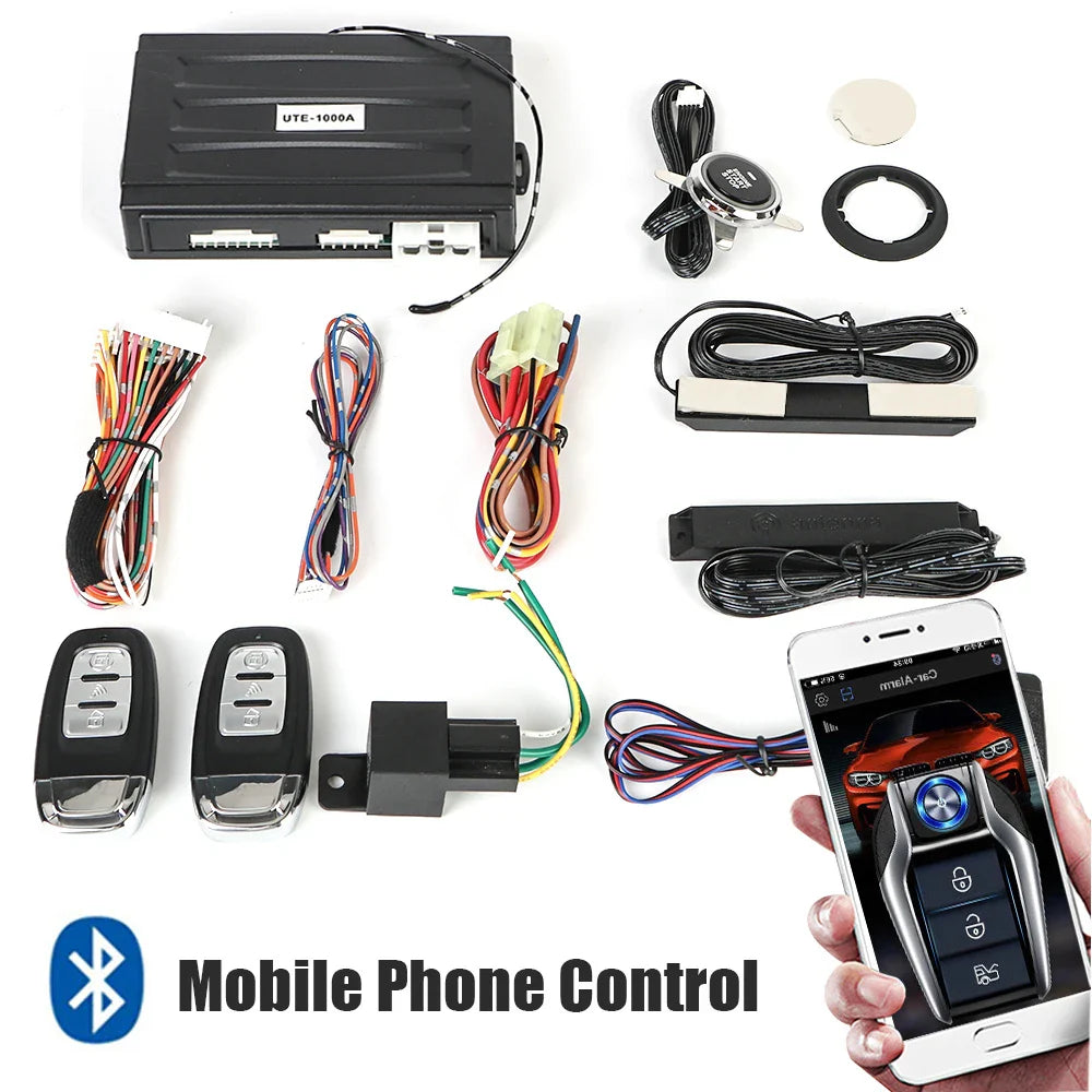 Keyless Entry System Remote Start Kit with Smartphone Control
