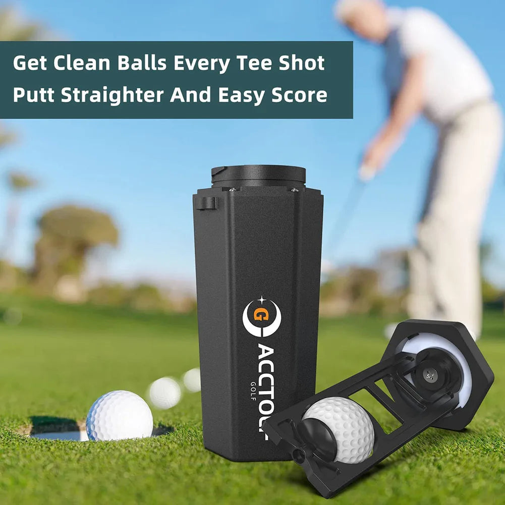 Portable Golf Ball Washer With Towel - for Cleaner Shots
