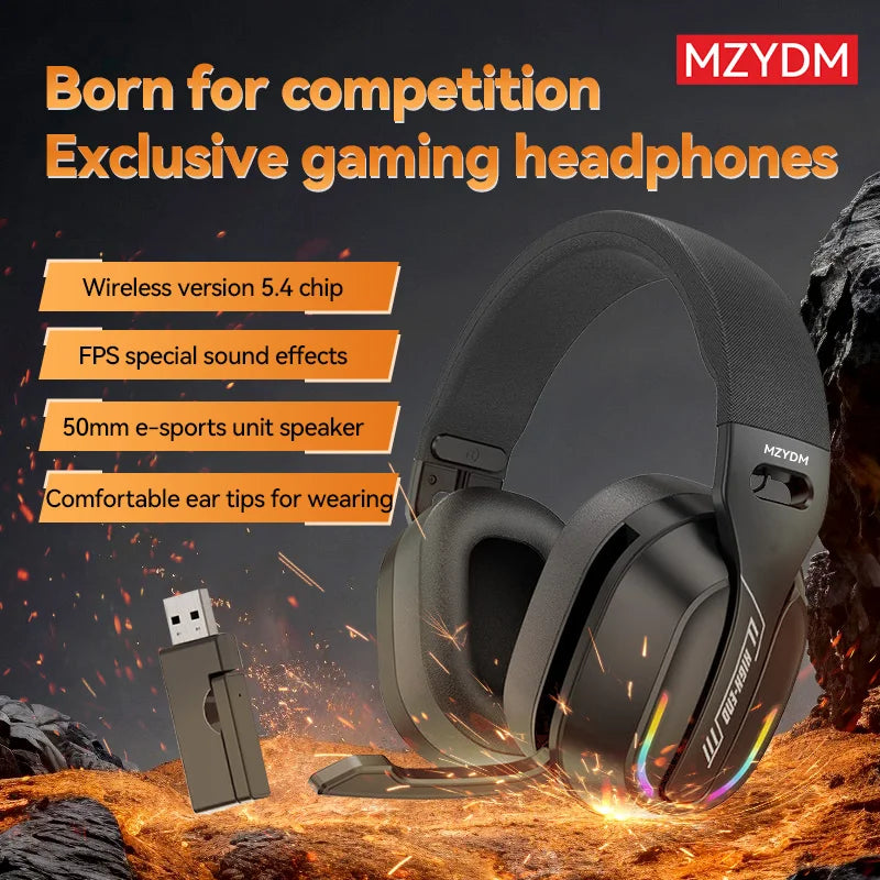 Wireless Gaming Headset: 2.4G/Wired/Bluetooth