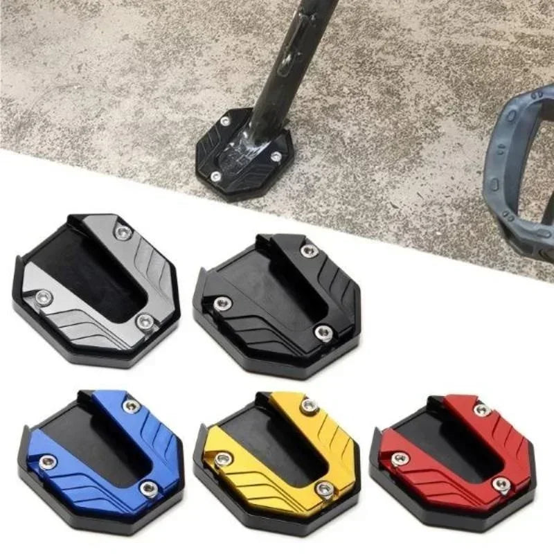 Motorcycle side stand foot pad shown in multiple color options